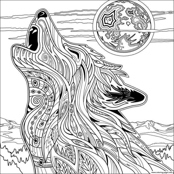 Animal coloring pages of wolves