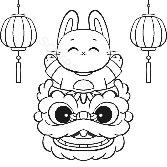 2023 chinese new year animal coloring pages