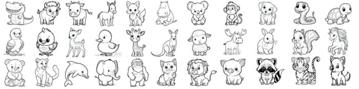 Free cute baby animal coloring pages