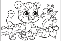 Cute cartoon kawaii animal coloring pages