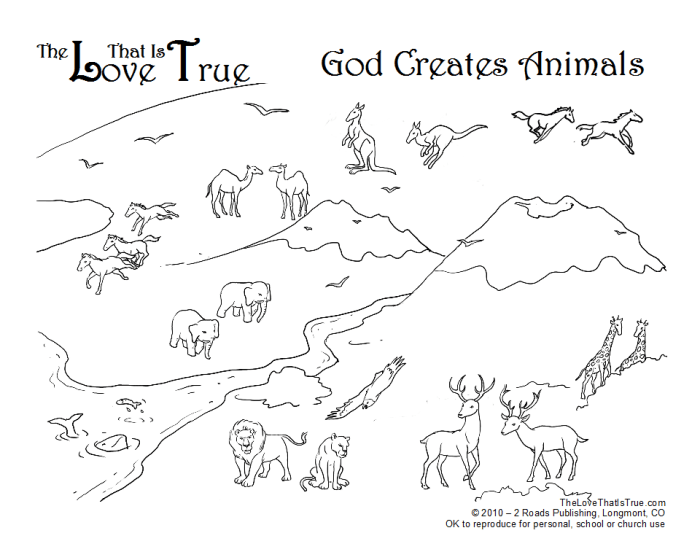 God made the animals coloring sheet