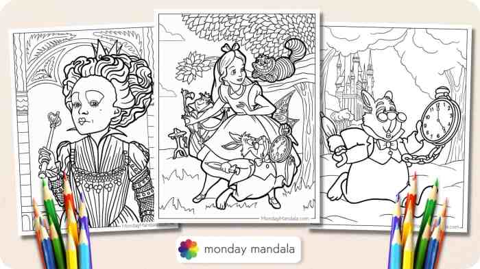 Anime alice in wonderland coloring pages