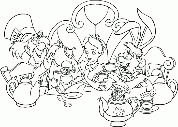 Anime alice in wonderland coloring pages