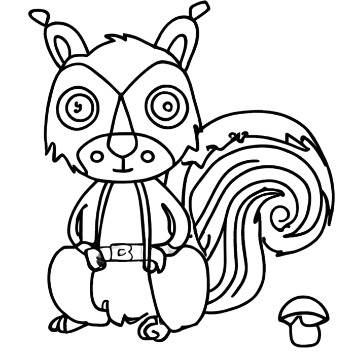 Black and white coloring page of animals