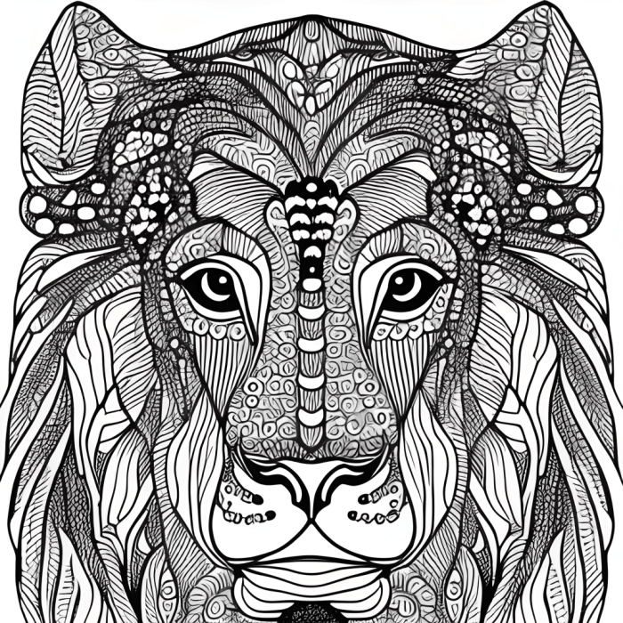 Black and white coloring page of animals