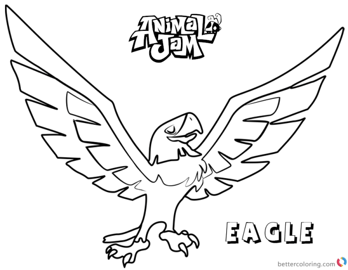 Animal jam coloring pages eagle