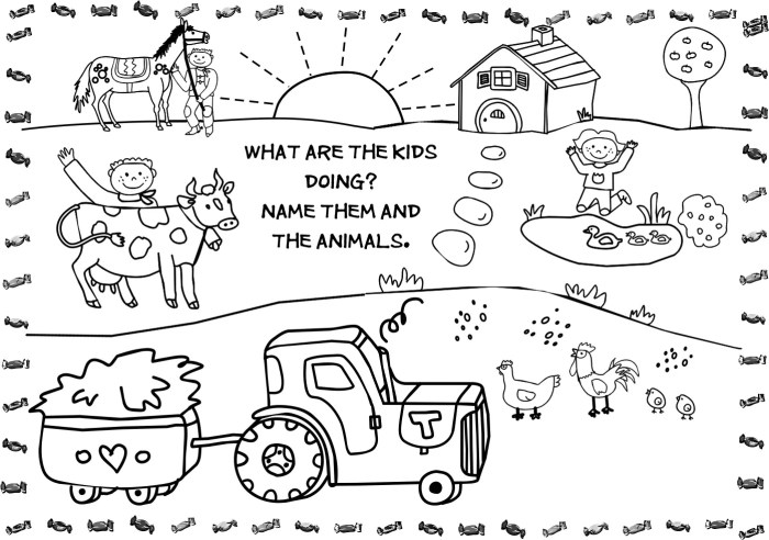 Animal coloring page farm