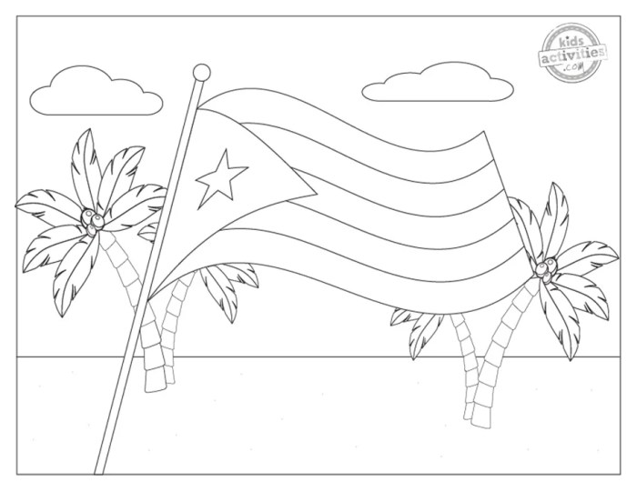 Flag coloring pages cuba cuban printable white color print book online