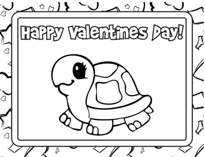 Animal valentine's day coloring pages