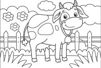 Animated farm animal cow coloring