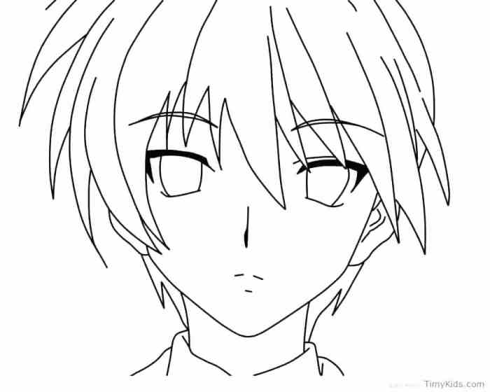 Coloring pages of peasant anime boys