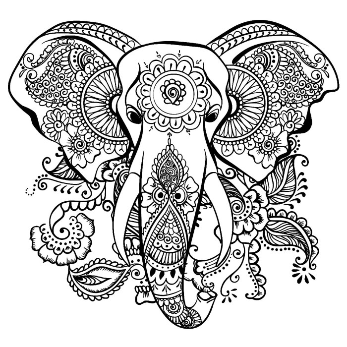 Animal coloring pages elephant