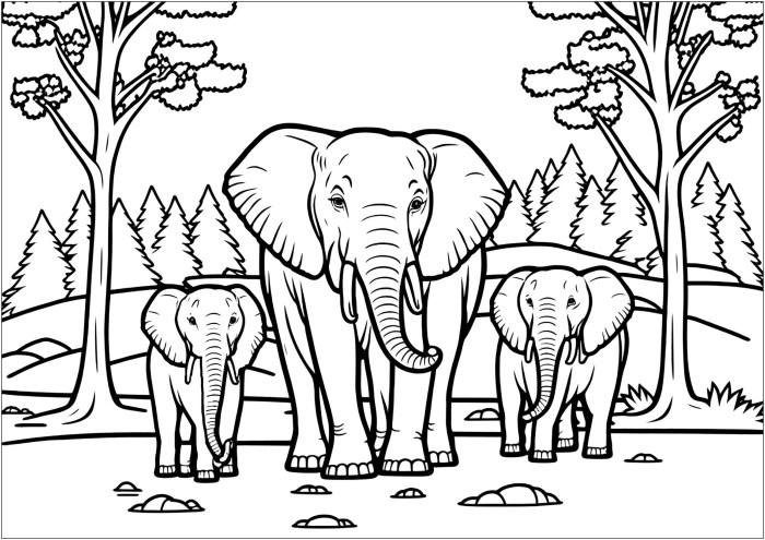 Animal coloring pages elephant