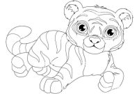 Animated baby tiger coloring picture