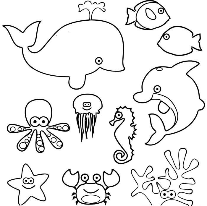 Sea animal coloring pages to print