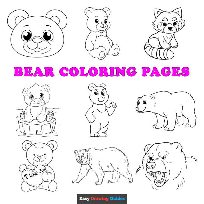 Animal coloring pages free bear snores