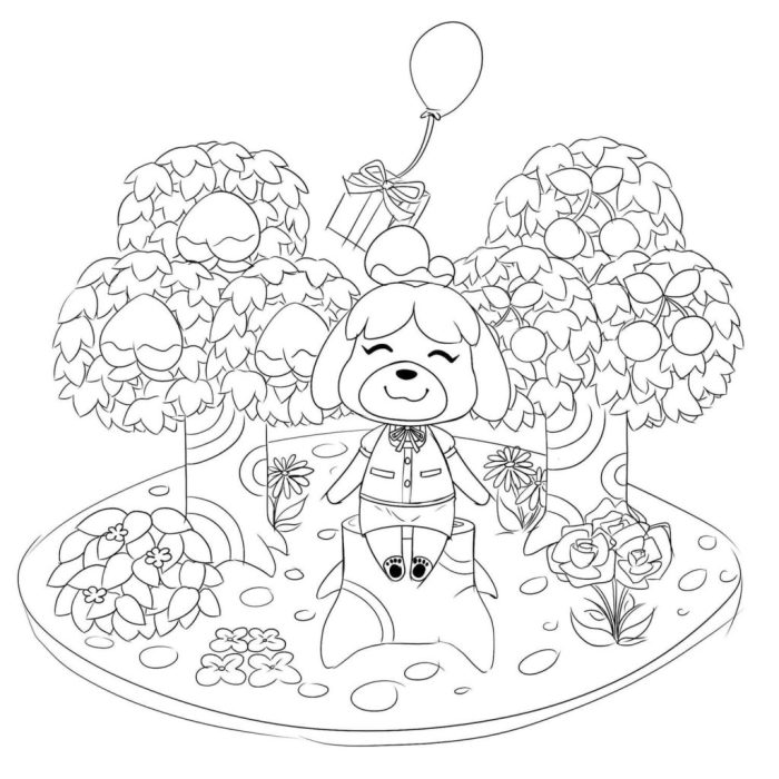 Animal crossing isabelle coloring page