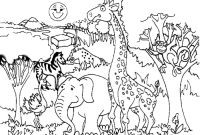 Animals of the savanna coloring page