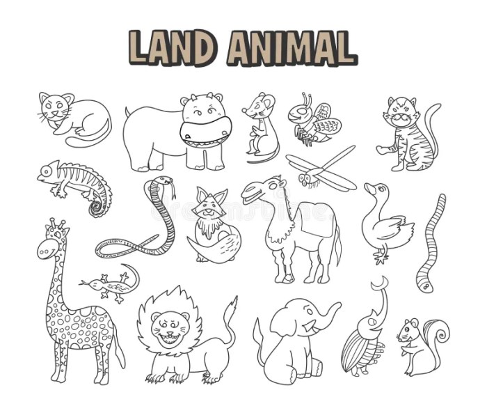 Animals coloring land pages animal getcolorings