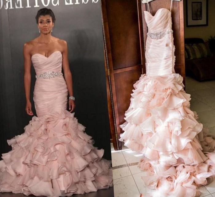 Plus size pink wedding dresses