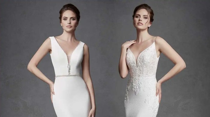 Deep v wedding dress