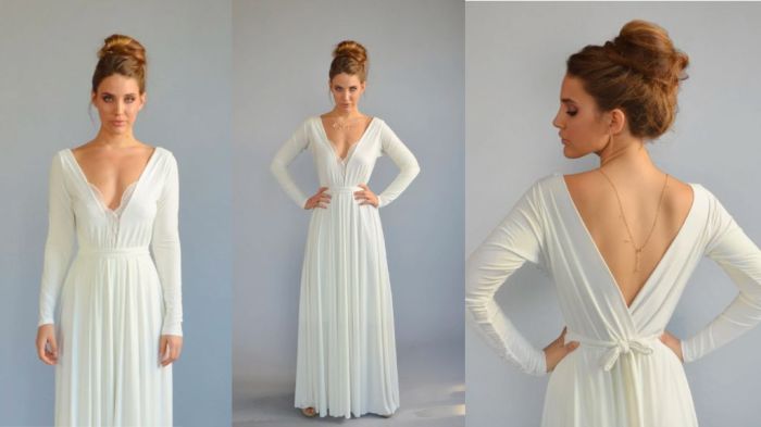 Long sleeve maxi dress for wedding