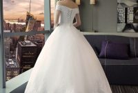 Wedding ball shoulder off tulle dresses applique charming gowns chapel bridal beads church line style train store online weddbook hjklp88