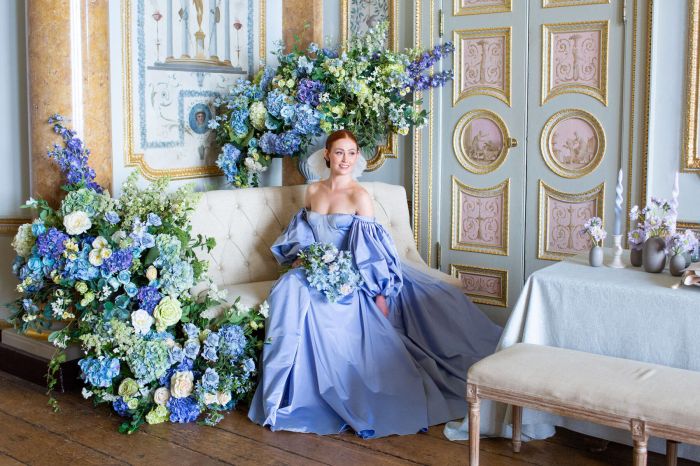 Elegant blue dresses for wedding guests