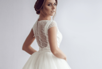 Lace cap sleeve wedding dress