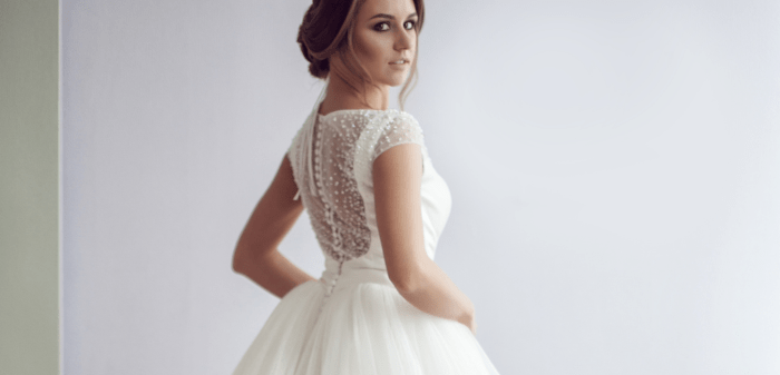 Lace cap sleeve wedding dress