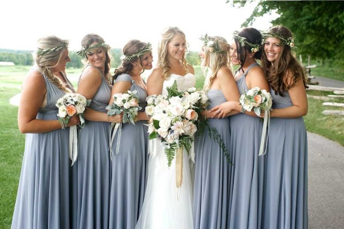 Dusty blue dresses for wedding