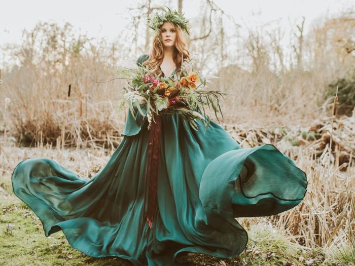 Dark green dresses for wedding