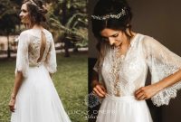 Butterfly sleeve wedding dress