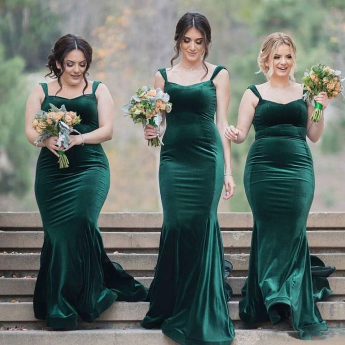 Hunter green wedding dress