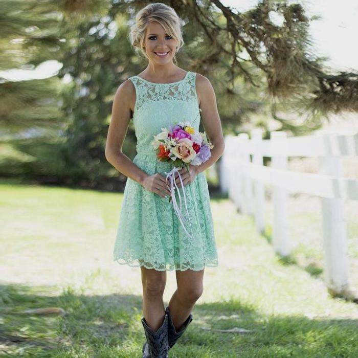 Wedding dresses with cowgirl boots