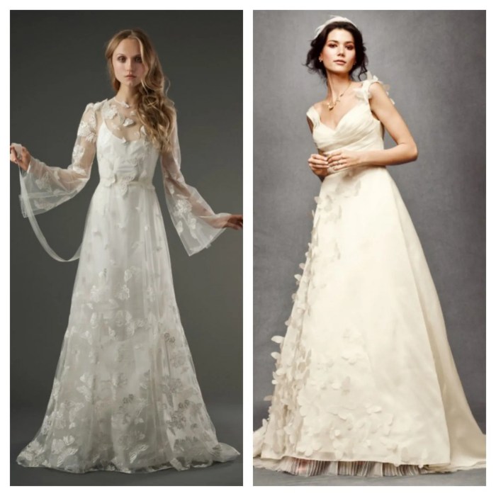 Butterfly sleeve wedding dress