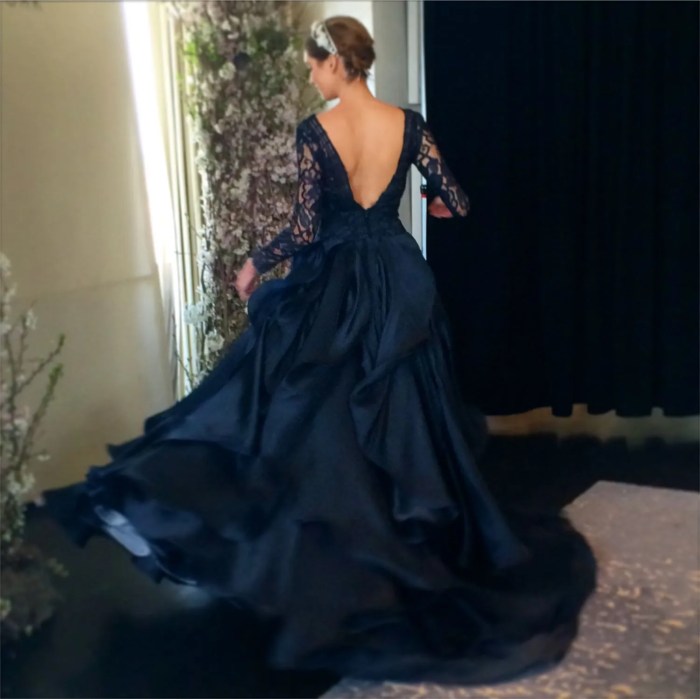 Formal navy blue dress for wedding